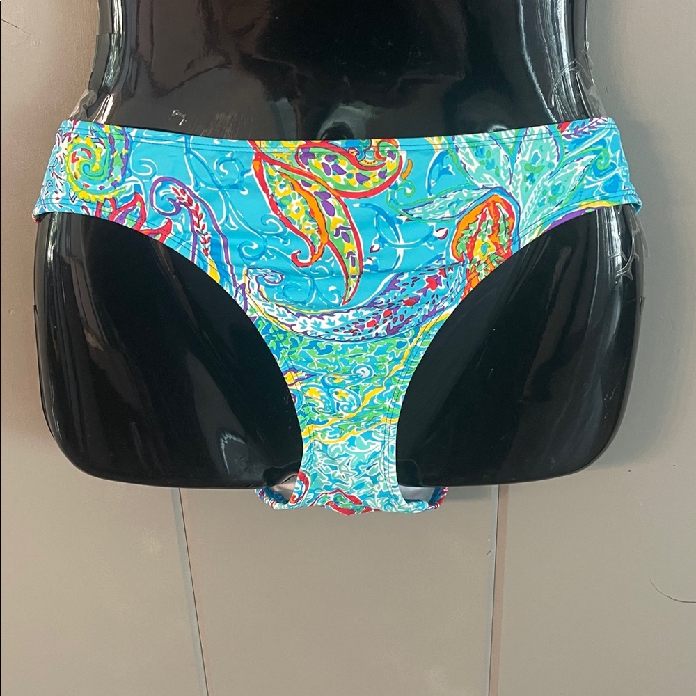 NWT Ralph Lauren Bikini Bottom Blue Paisley Swim Beach Vacation Boho Hipster